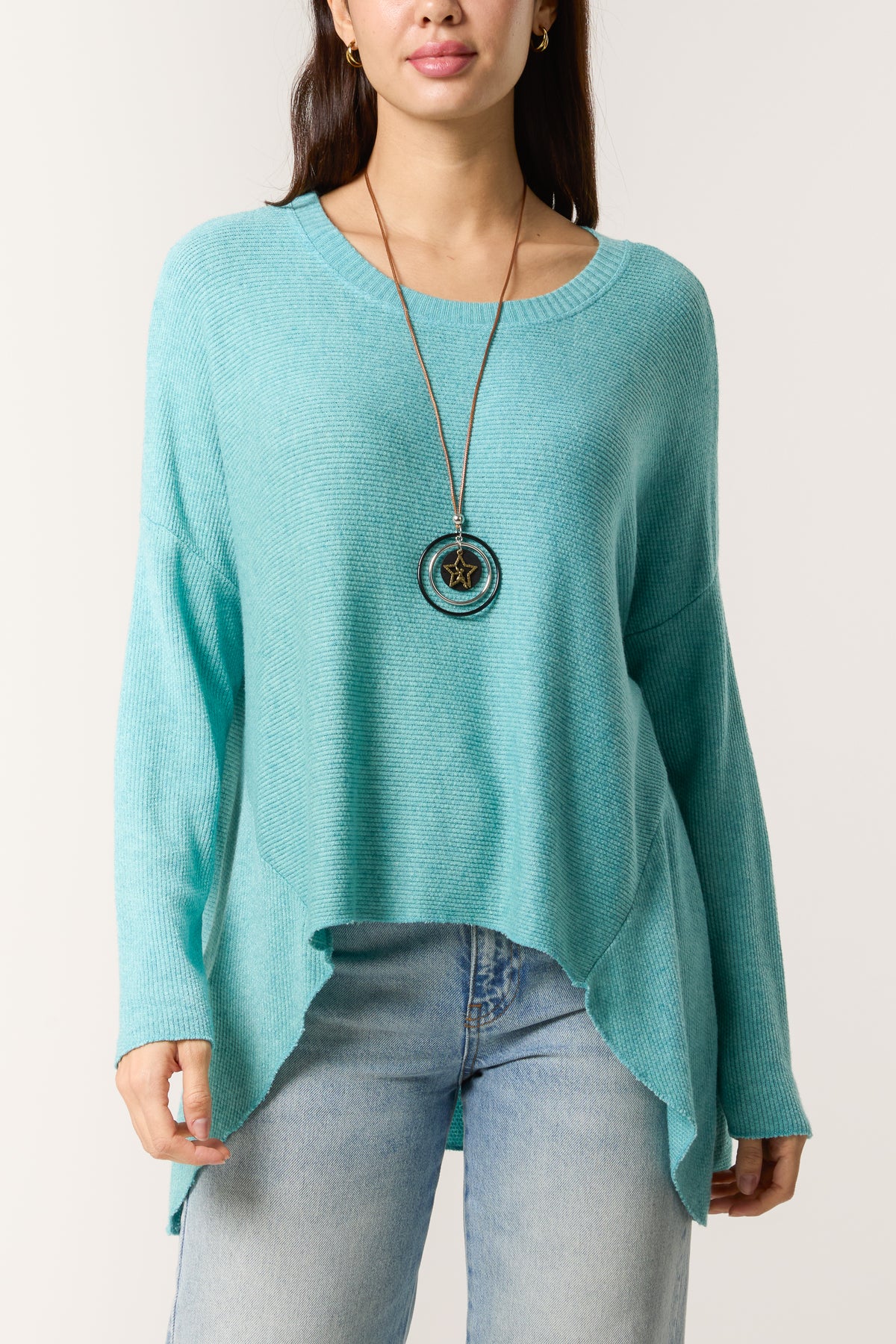 Necklace High Low Fine Knit Jumper