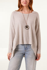 Necklace High Low Fine Knit Jumper