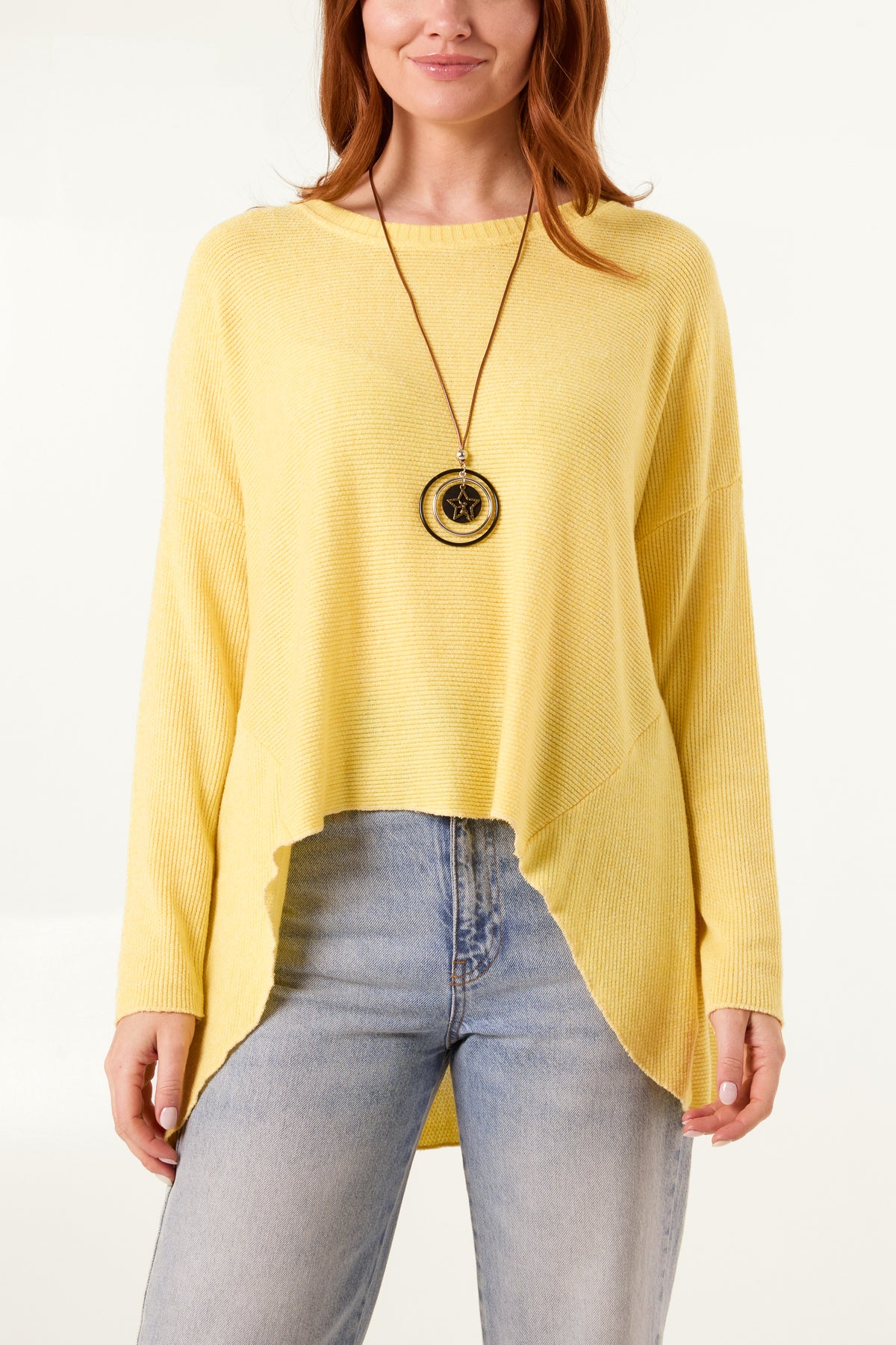 Necklace High Low Fine Knit Jumper