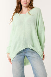 V-Neck Textured Batwing Jumper