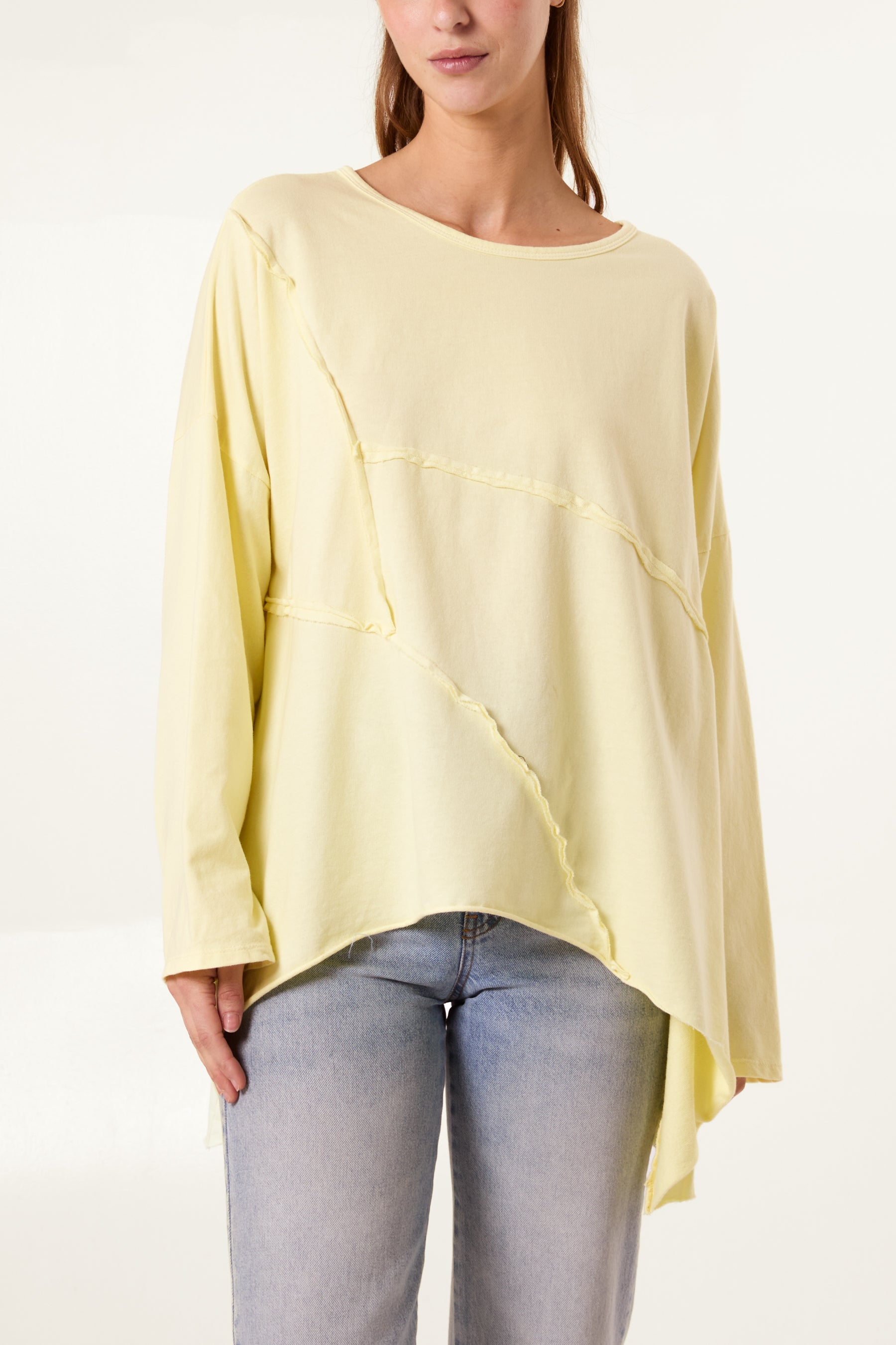 Asymmetric Cotton Long Sleeve Top