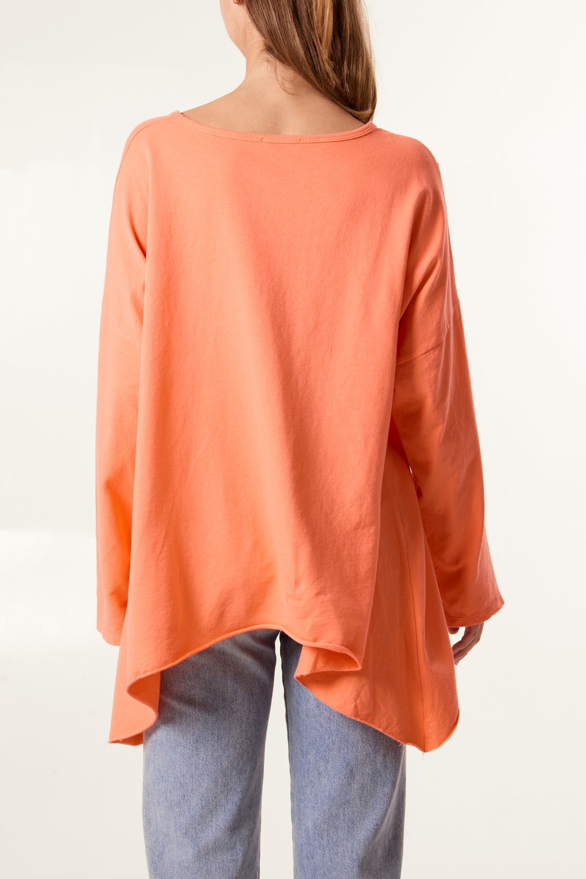 Asymmetric Cotton Long Sleeve Top