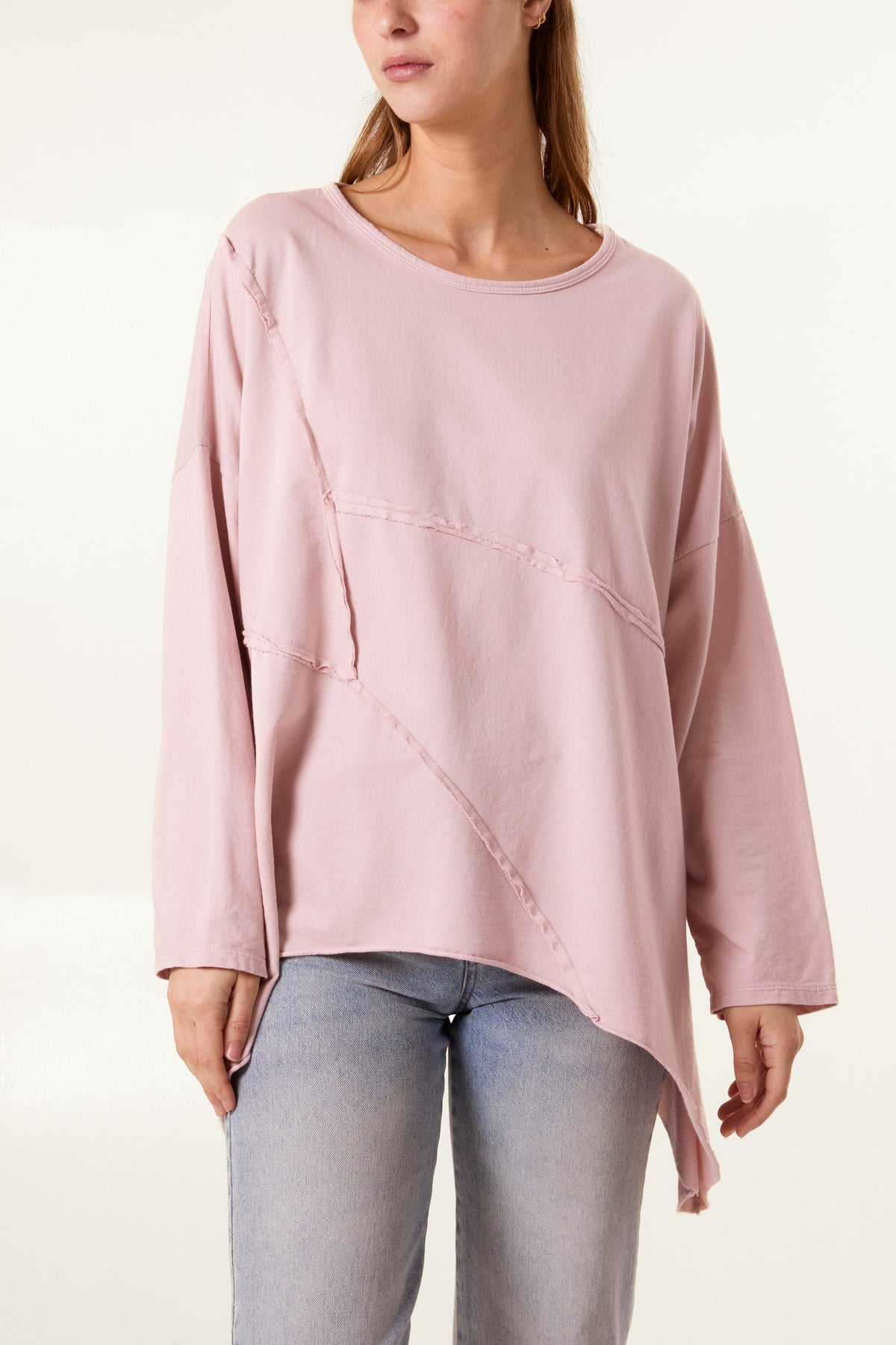 Asymmetric Cotton Long Sleeve Top