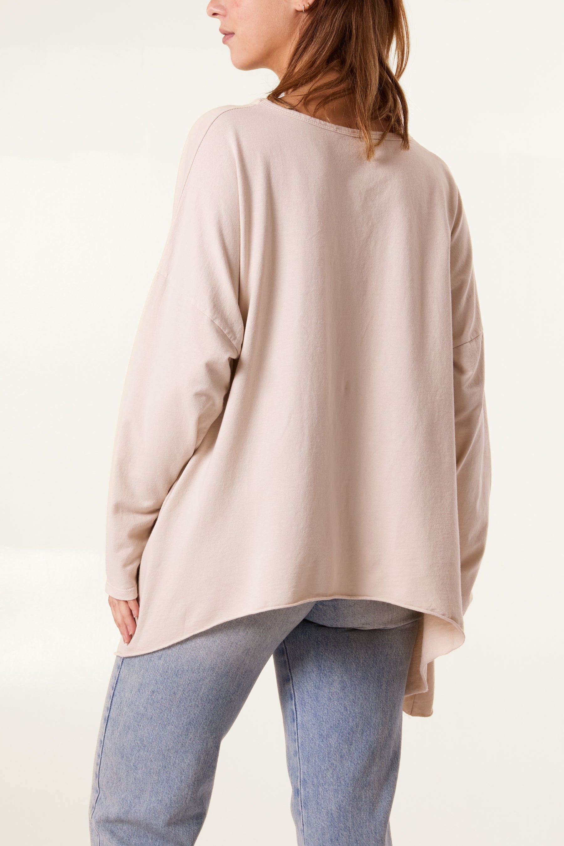 Asymmetric Cotton Long Sleeve Top