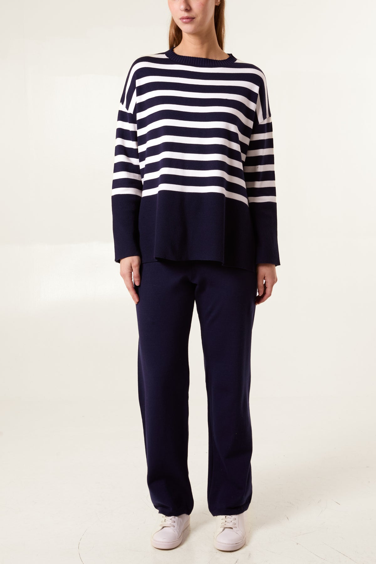 Stripe Jumper & Wide Leg Trouser Knit Set