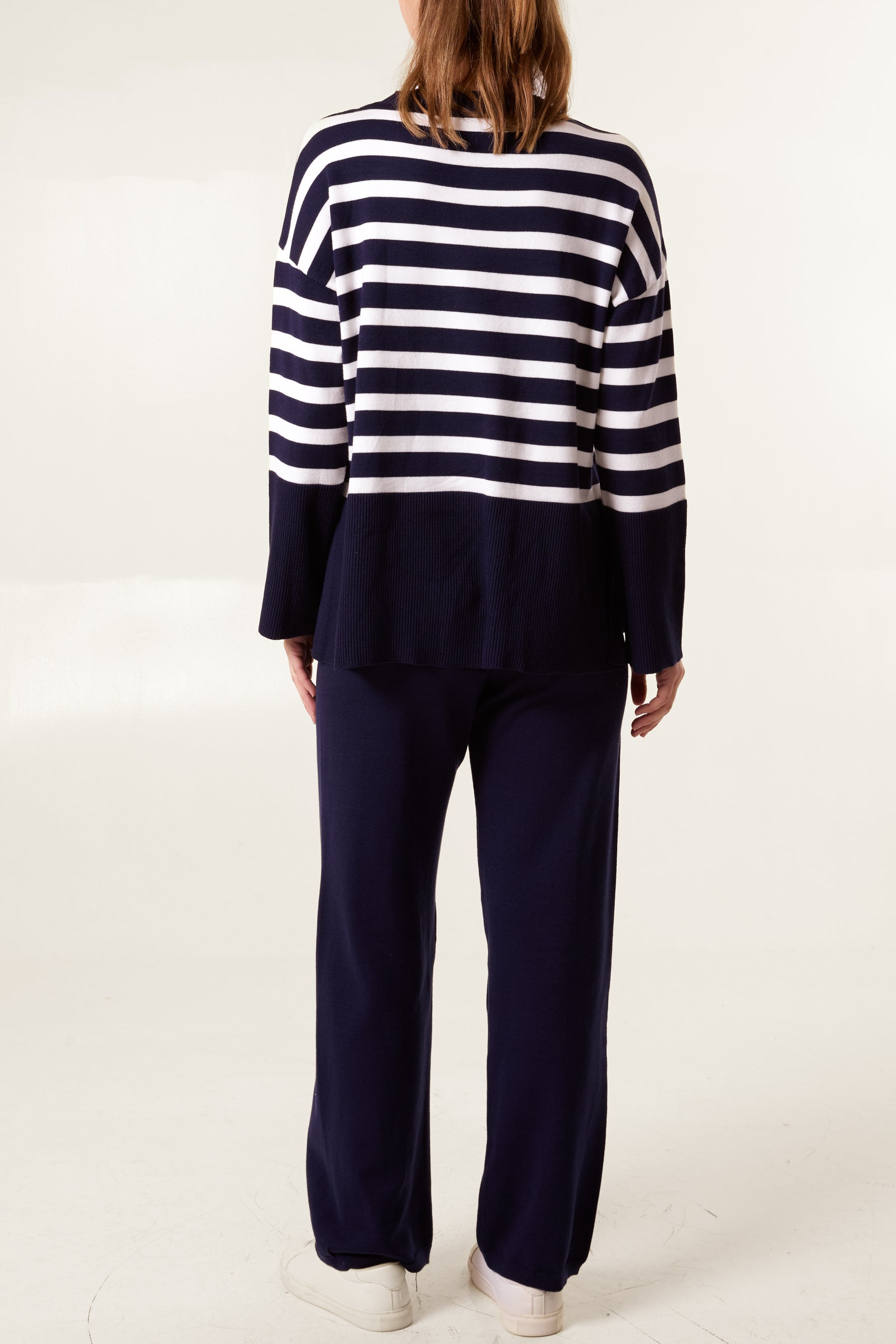 Stripe Jumper & Wide Leg Trouser Knit Set