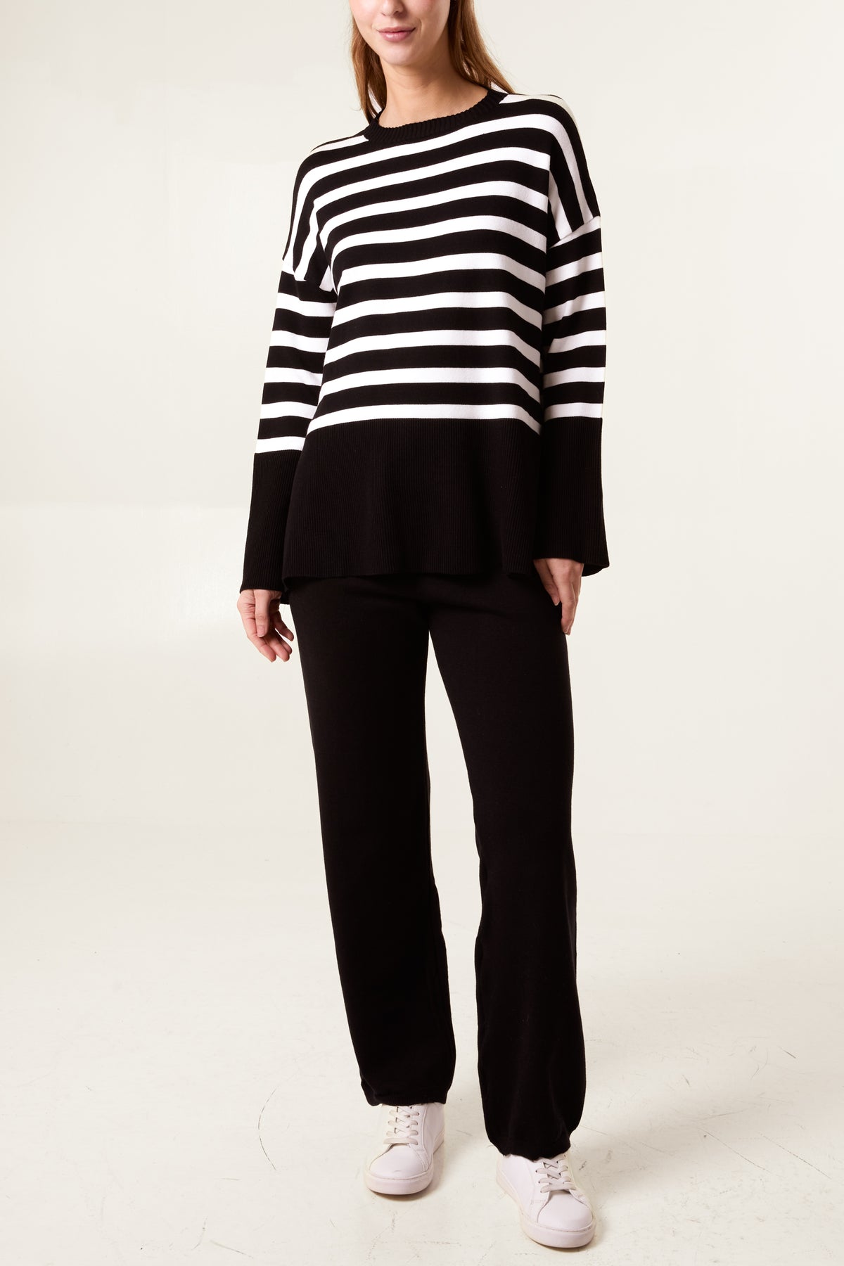 Stripe Jumper & Wide Leg Trouser Knit Set