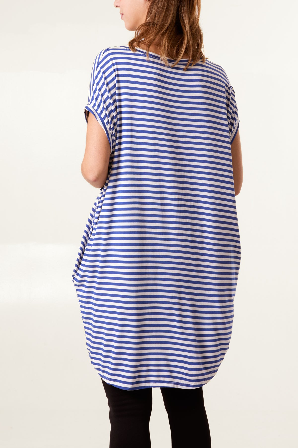 Round Neck Striped Relaxed T-Shirt