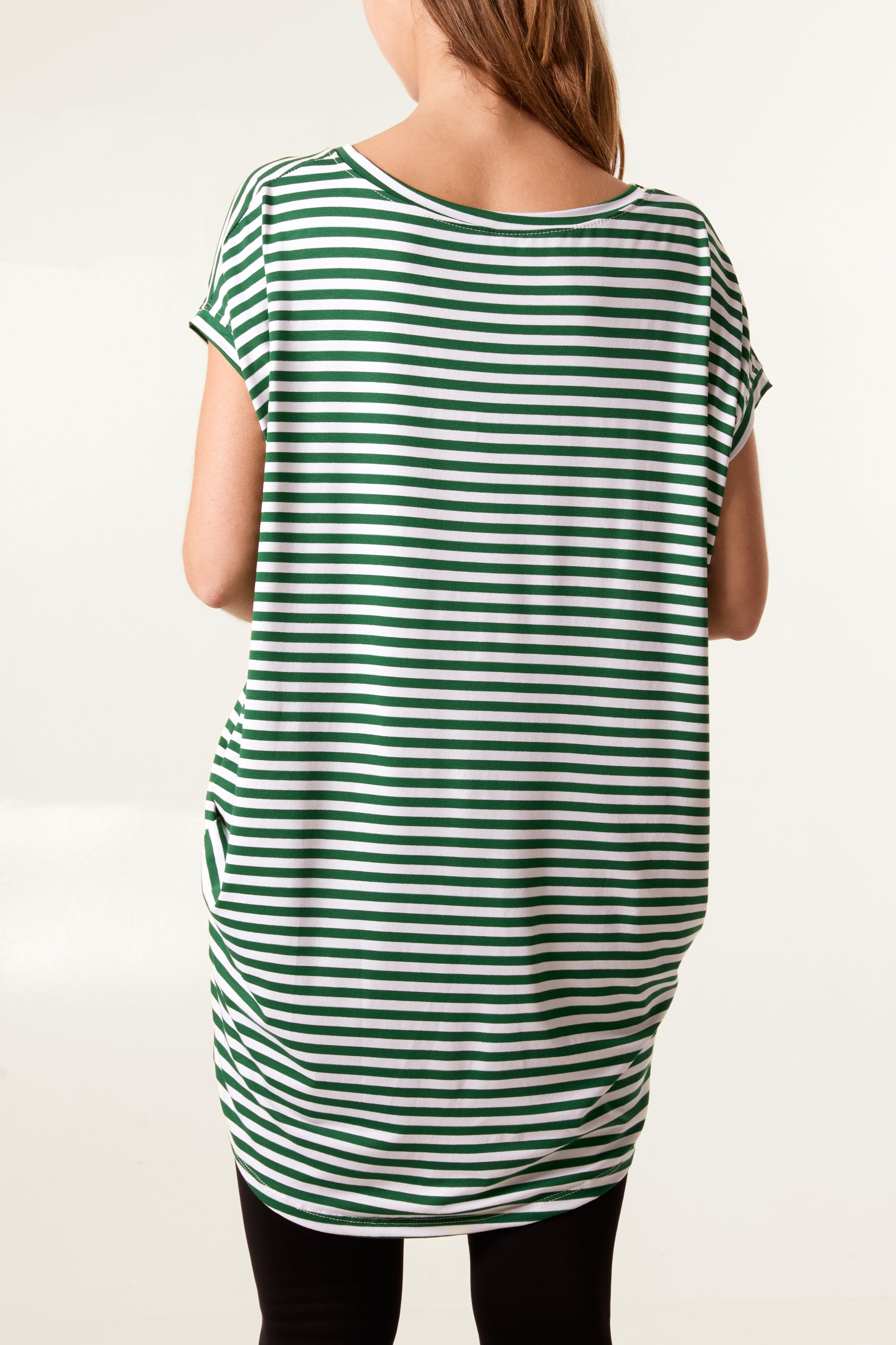 Round Neck Striped Relaxed T-Shirt