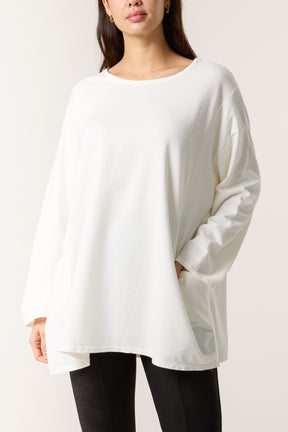 Long Sleeve Two Pockets Cotton Top