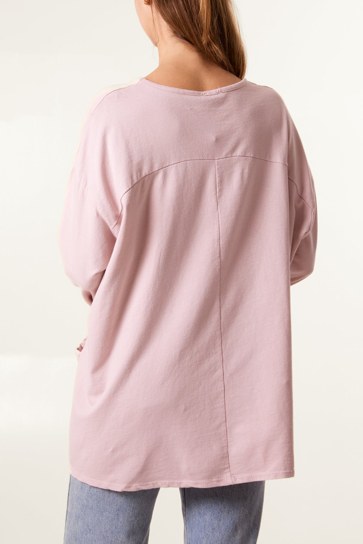 Long Sleeve Two Pockets Cotton Top