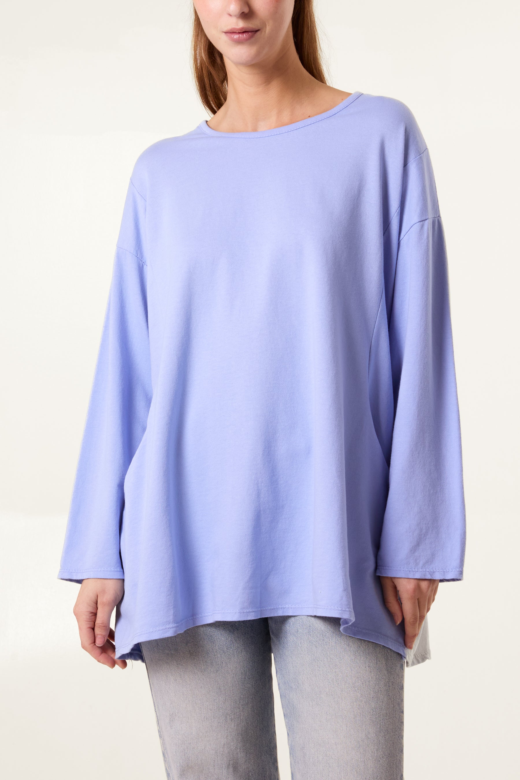 Long Sleeve Two Pockets Cotton Top