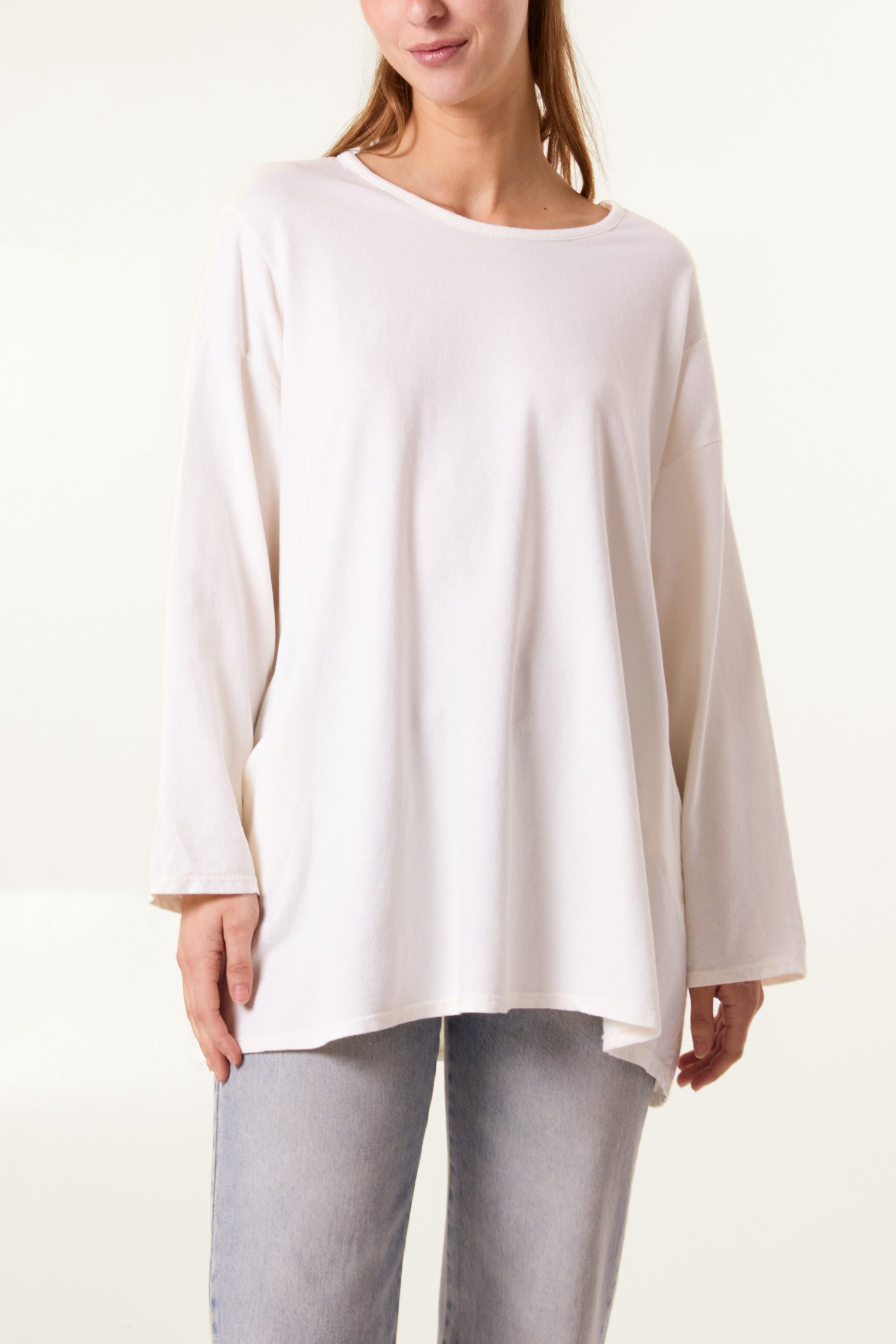 Long Sleeve Two Pockets Cotton Top