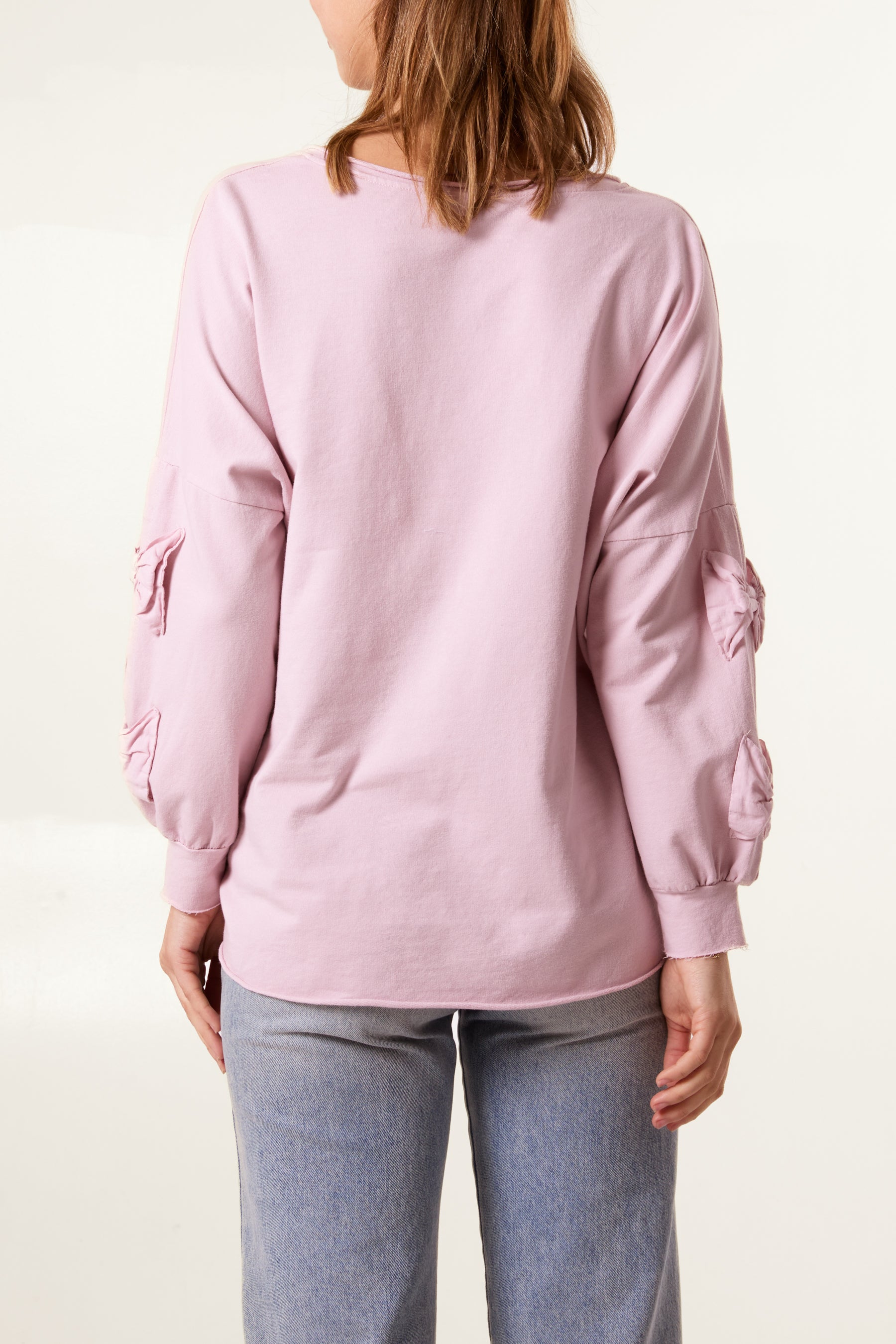 Long Sleeve Bow Sleeve Cotton Top