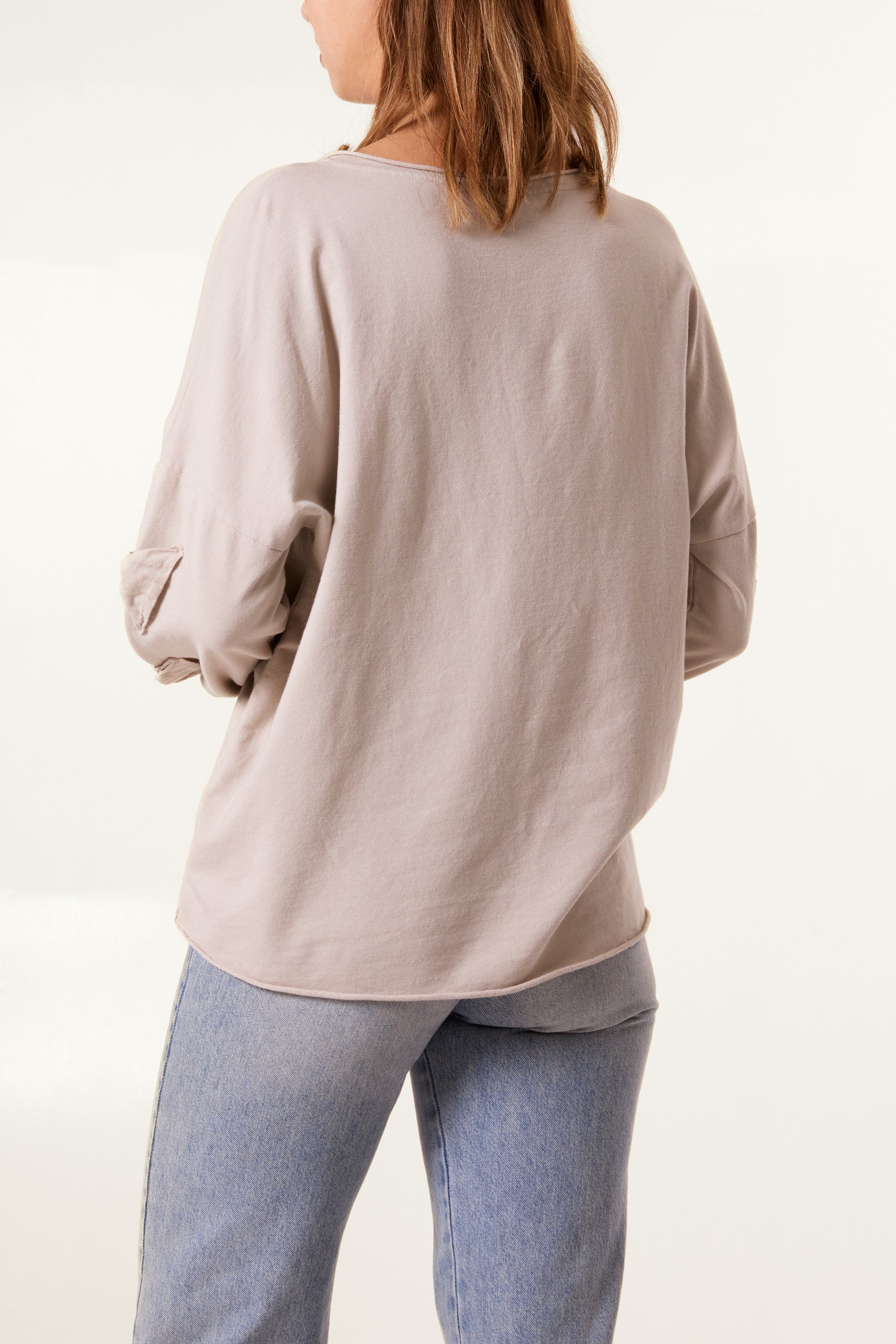 Long Sleeve Bow Sleeve Cotton Top