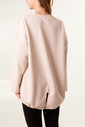 Elastic Back Fleece Lined Sweatshirt