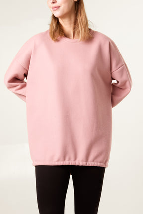 Elastic Back Fleece Lined Sweatshirt