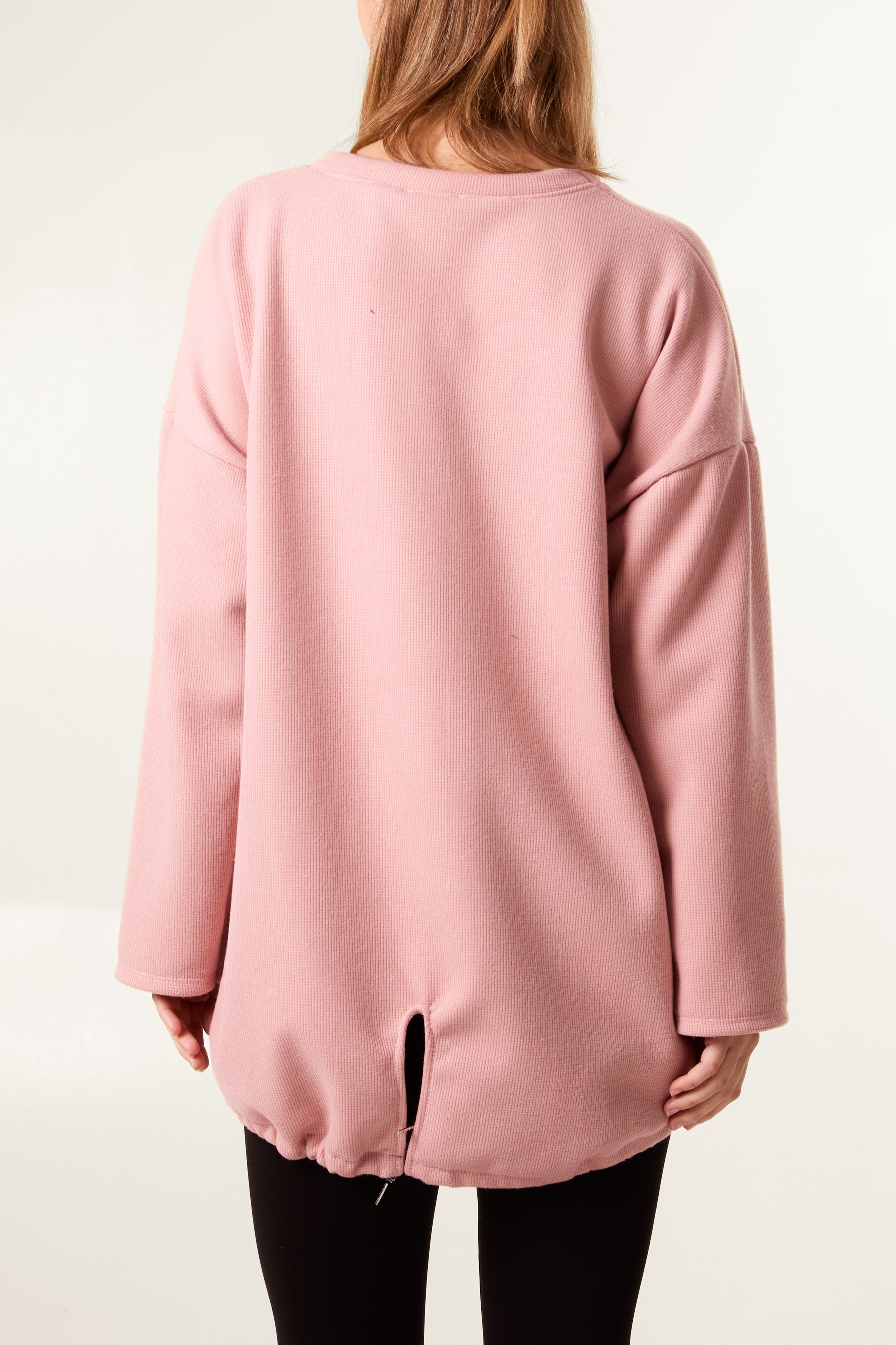 Elastic Back Fleece Lined Sweatshirt