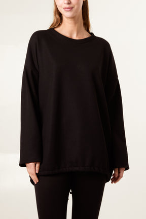 Elastic Back Fleece Lined Sweatshirt