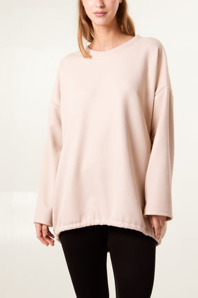 Elastic Back Fleece Lined Sweatshirt