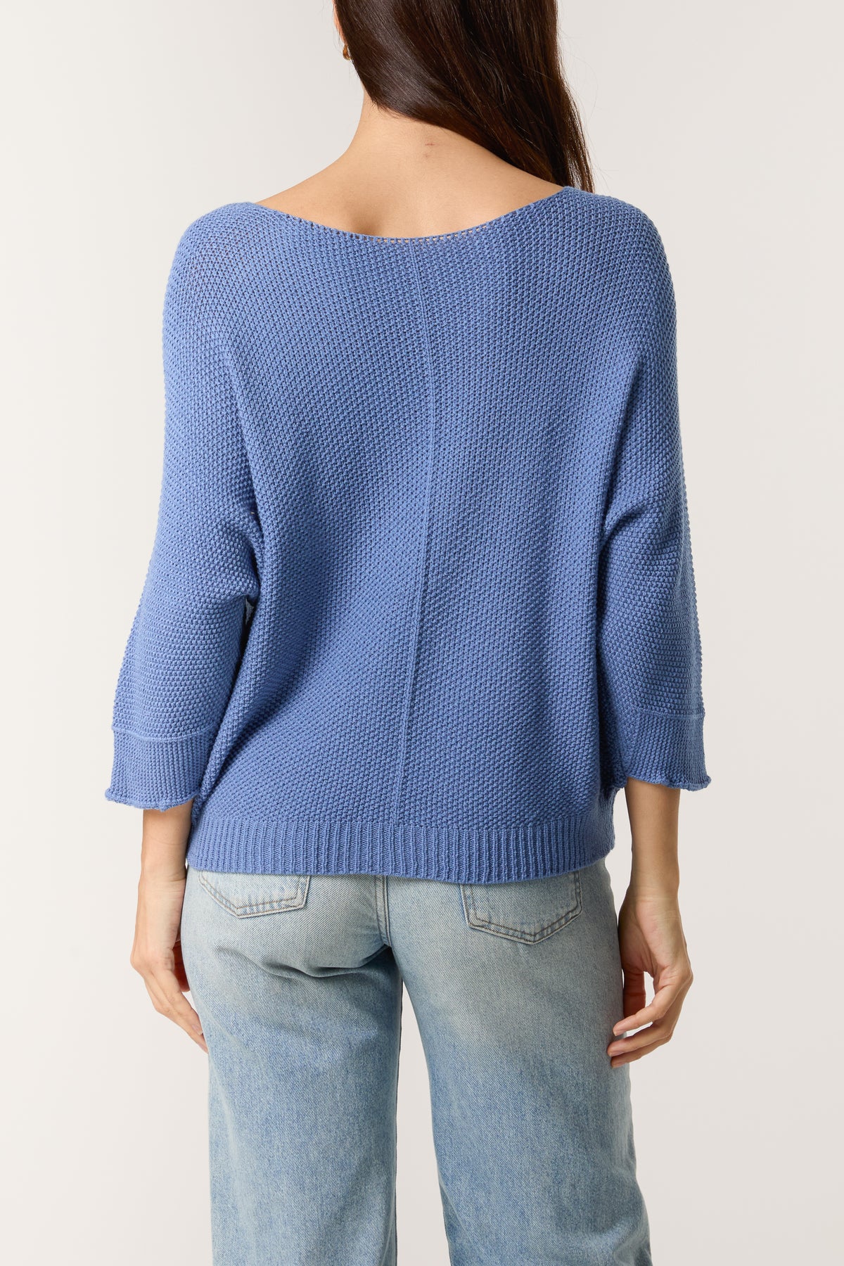 V-Neck 3/4 Sleeve Stretchy Jumper