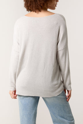 Diamante Design Wool Blend Jumper