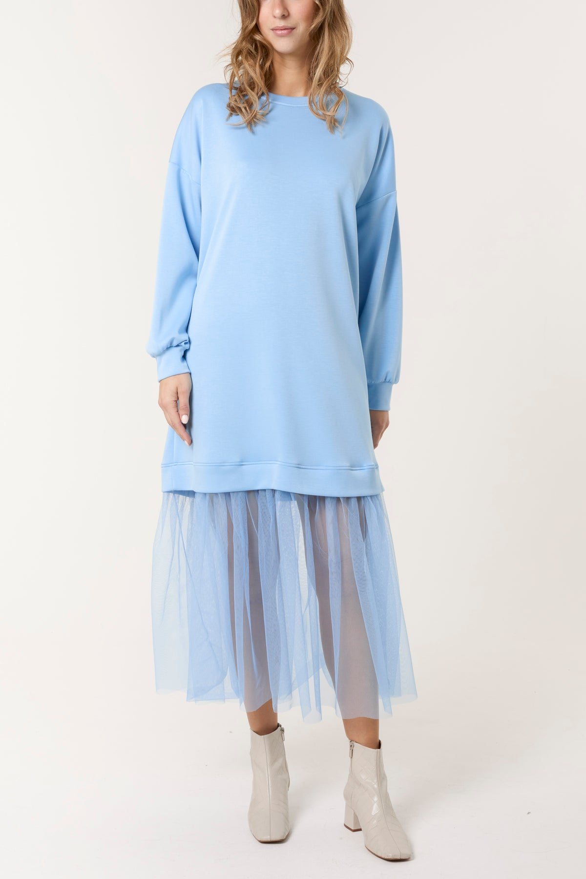 Soft Touch Sweat Dress with Mesh Insert