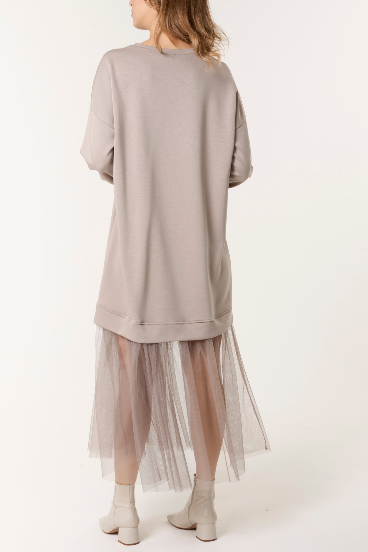 Soft Touch Sweat Dress with Mesh Insert