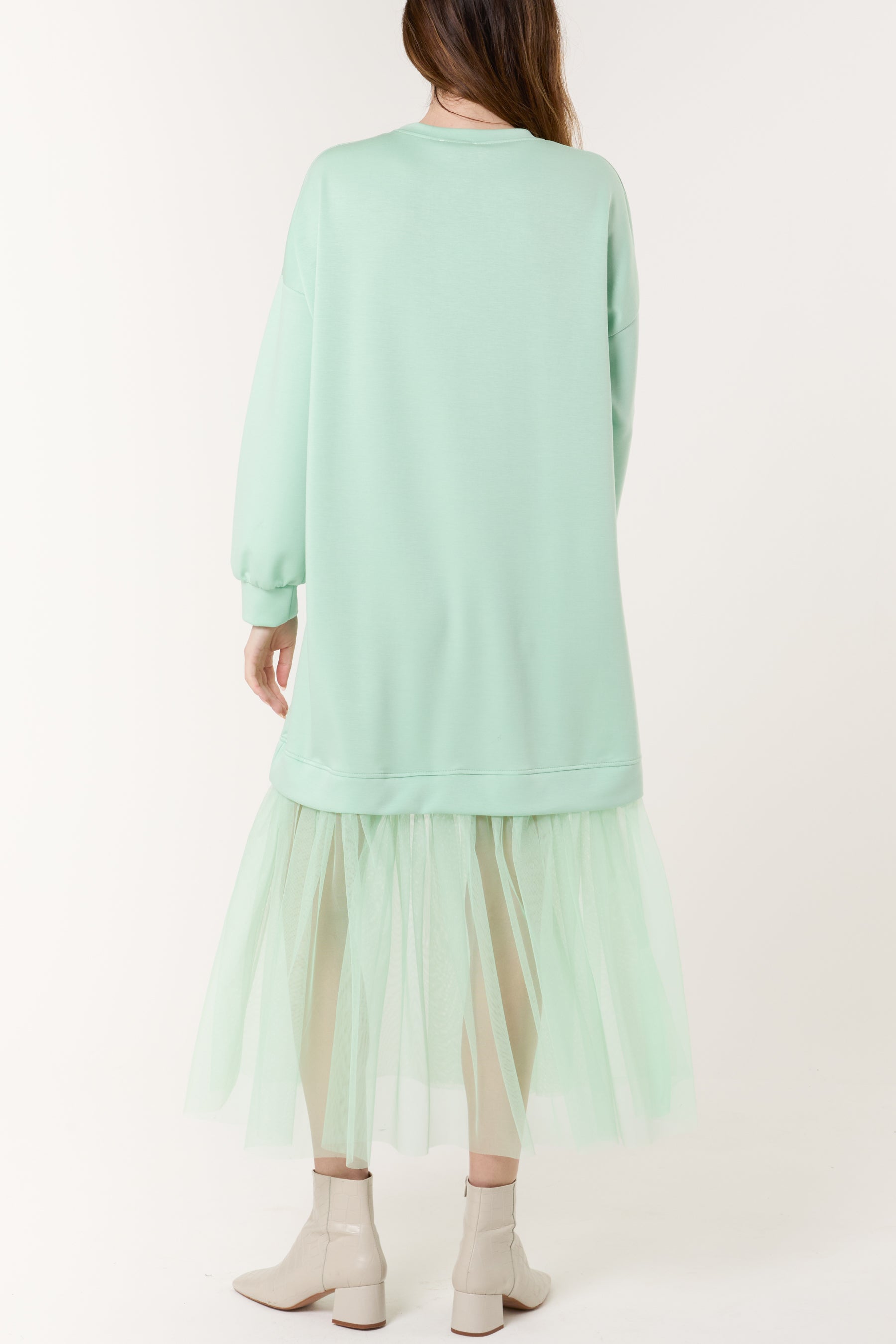 Soft Touch Sweat Dress with Mesh Insert