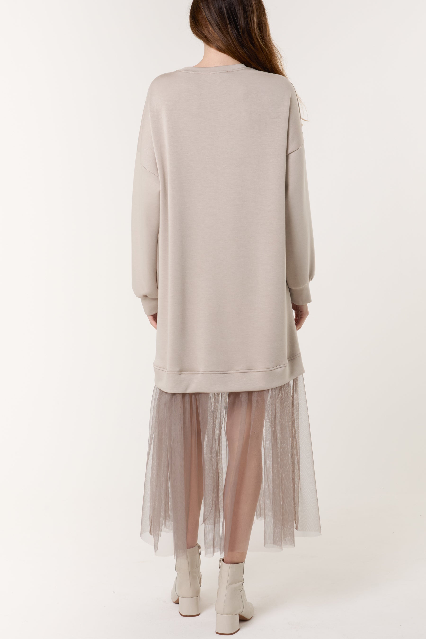 Soft Touch Sweat Dress with Mesh Insert