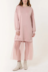 Sof Touch Sweat Dress with Mesh Insert