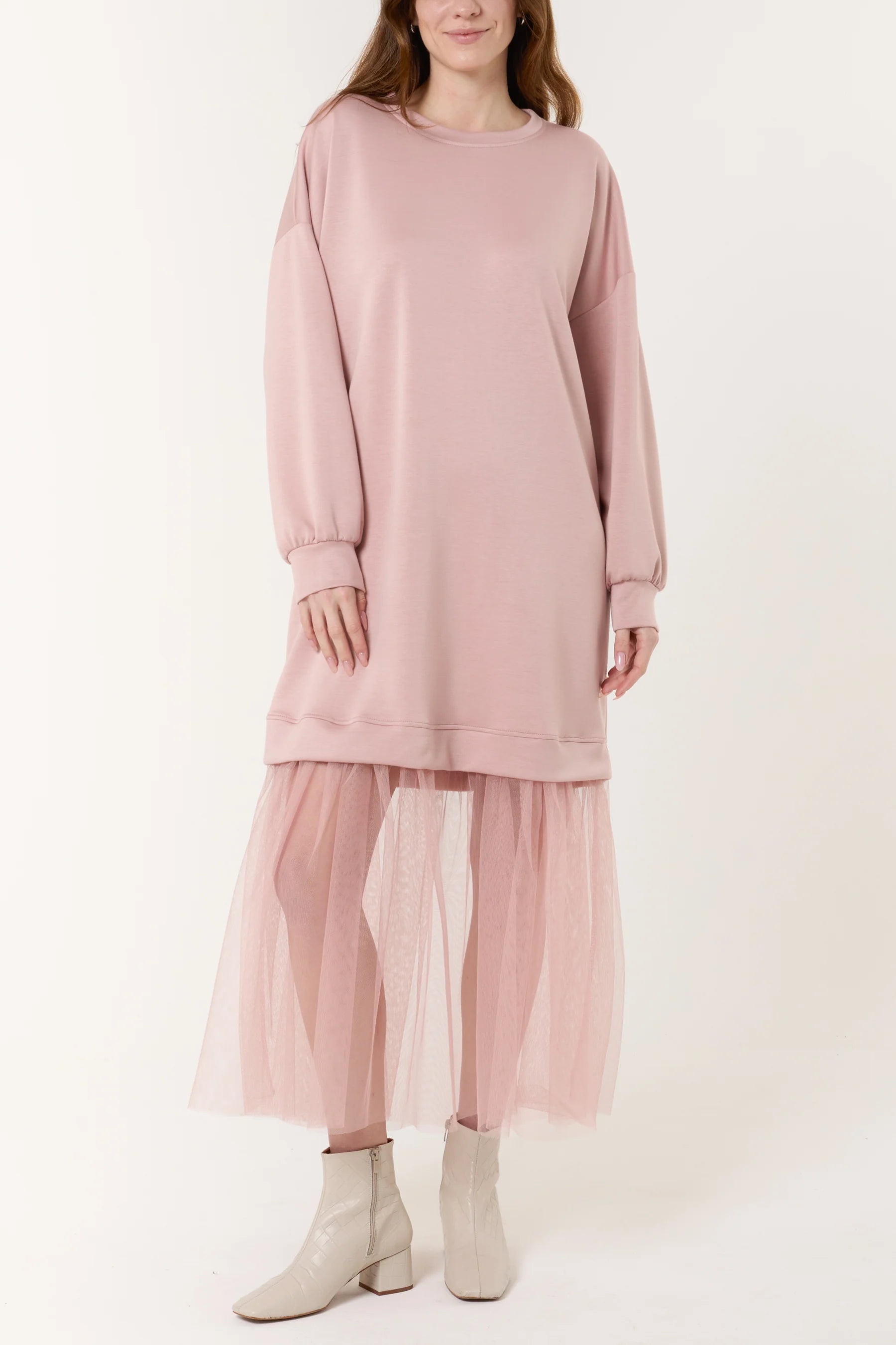 Sof Touch Sweat Dress with Mesh Insert