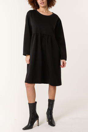 Long Sleeve Sweat Smock Dress