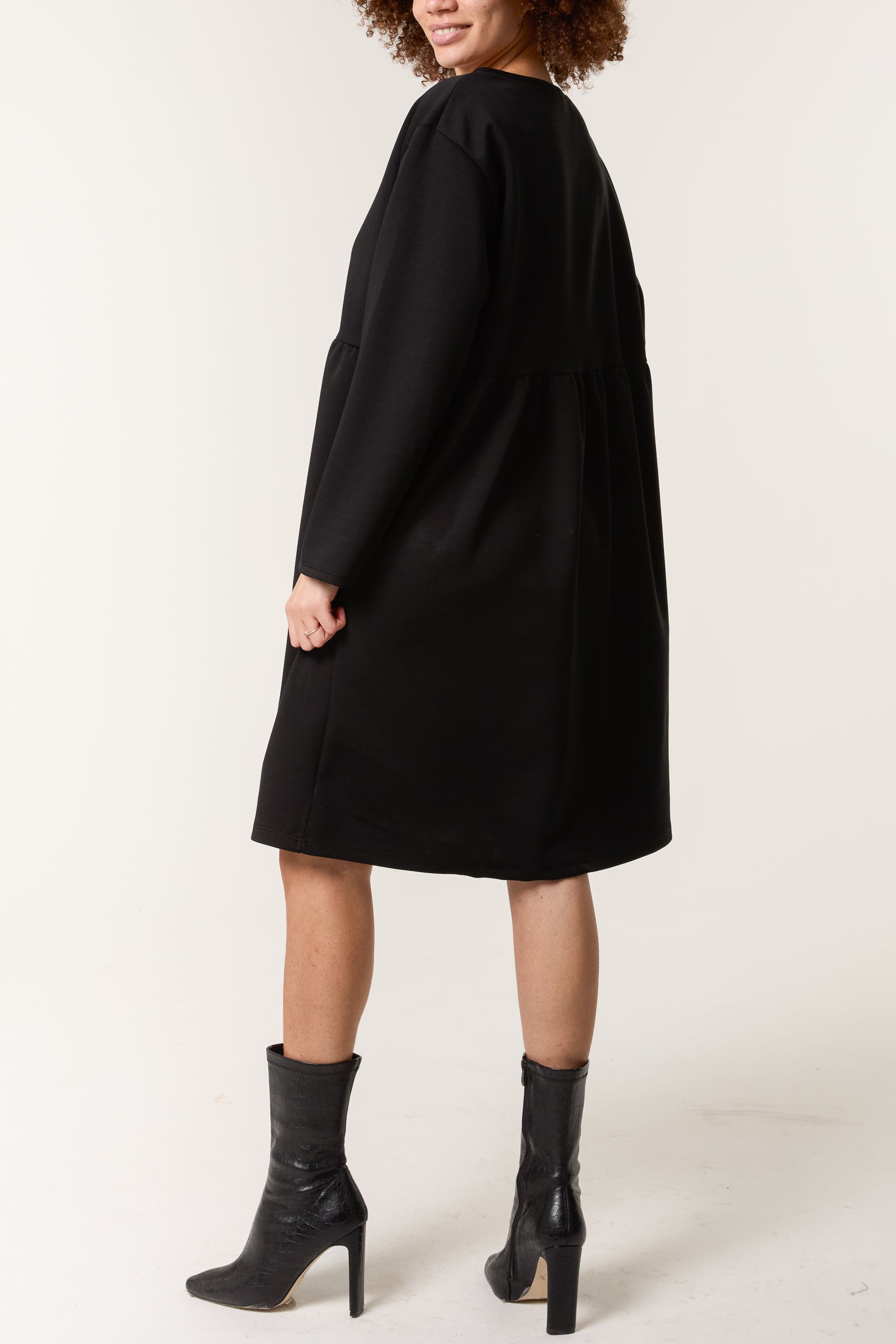 Long Sleeve Sweat Smock Dress