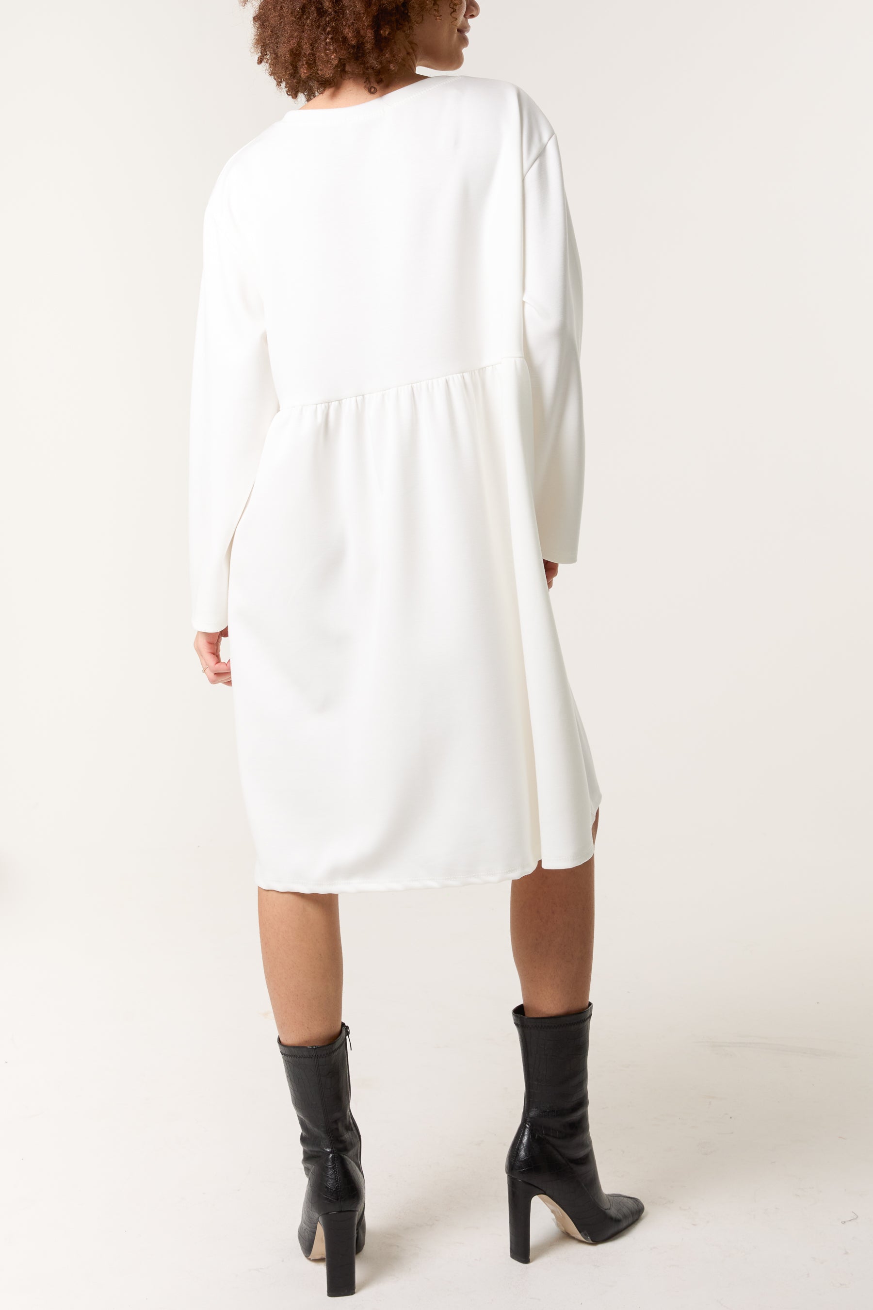 Long Sleeve Sweat Smock Dress