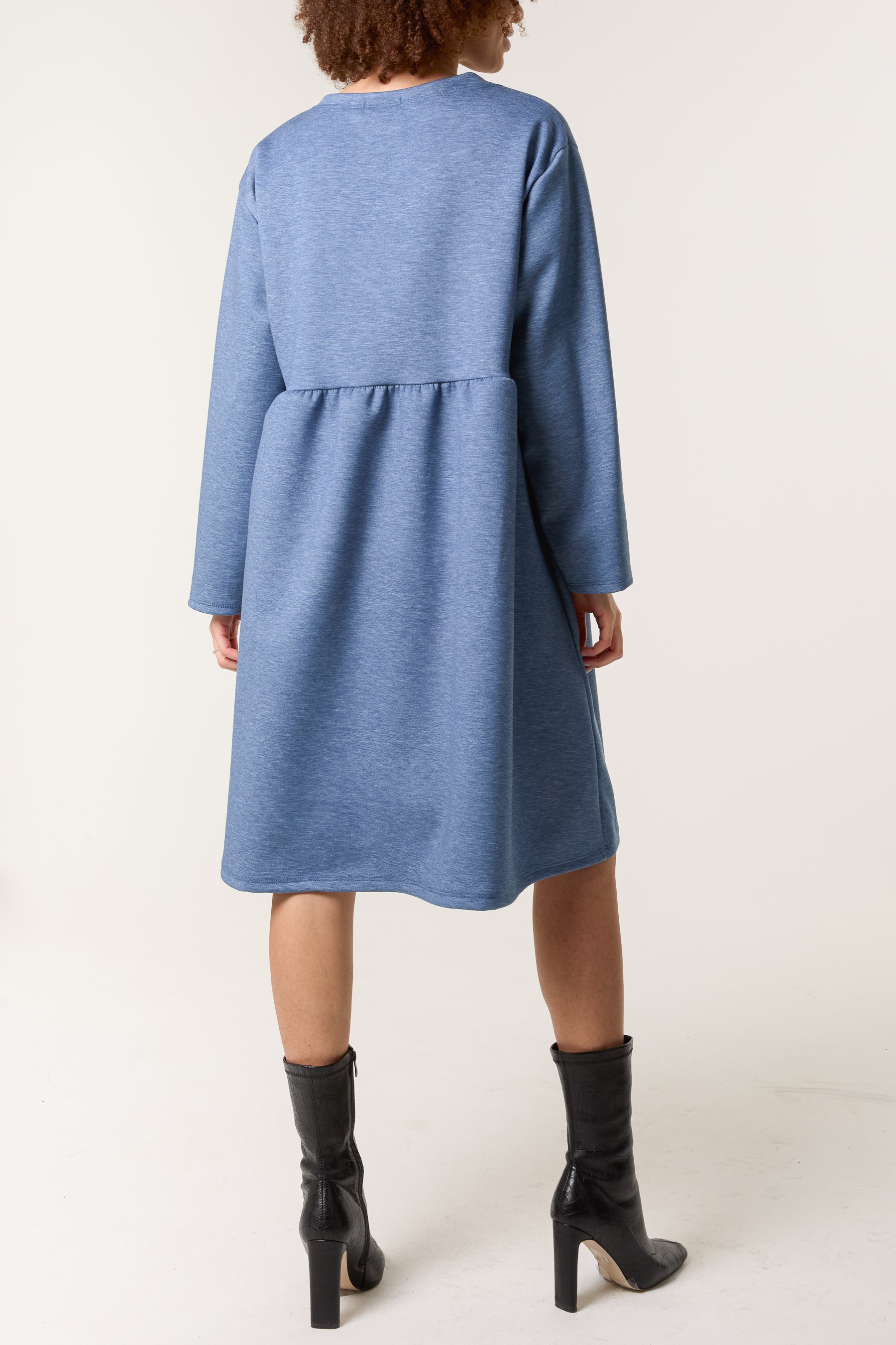 Long Sleeve Sweat Smock Dress