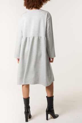 Long Sleeve Sweat Smock Dress