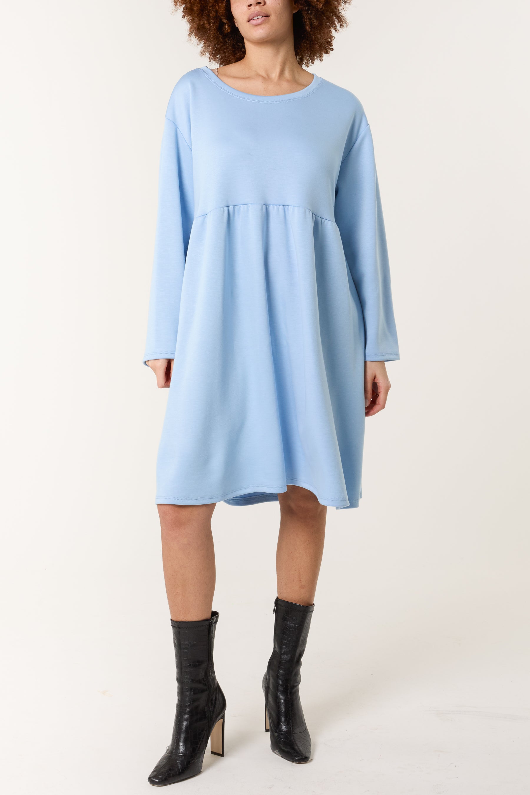 Long Sleeve Sweat Smock Dress