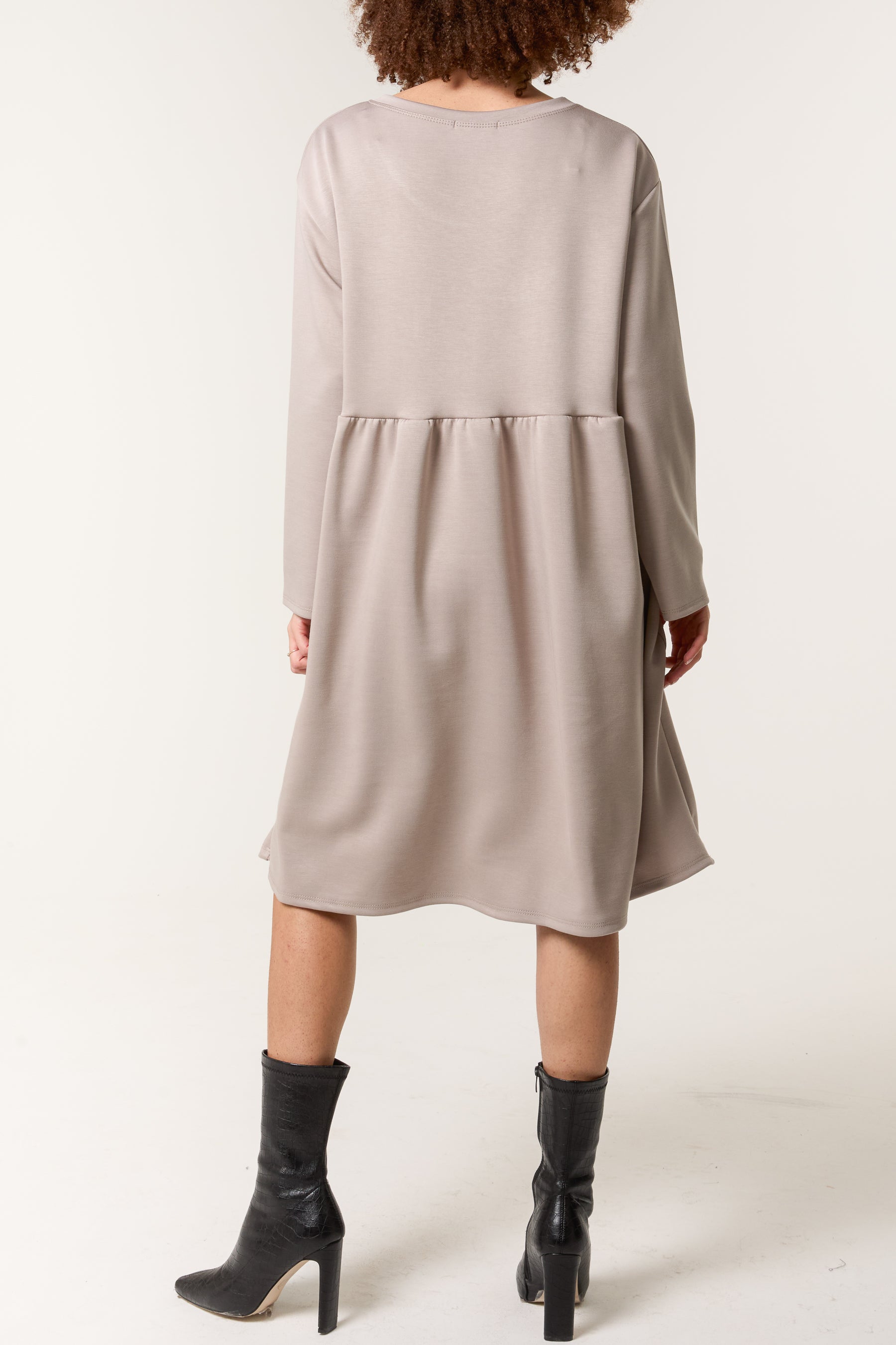 Long Sleeve Sweat Smock Dress