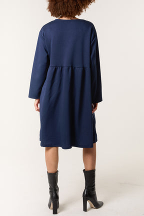 Long Sleeve Sweat Smock Dress