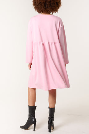 Long Sleeve Sweat Smock Dress