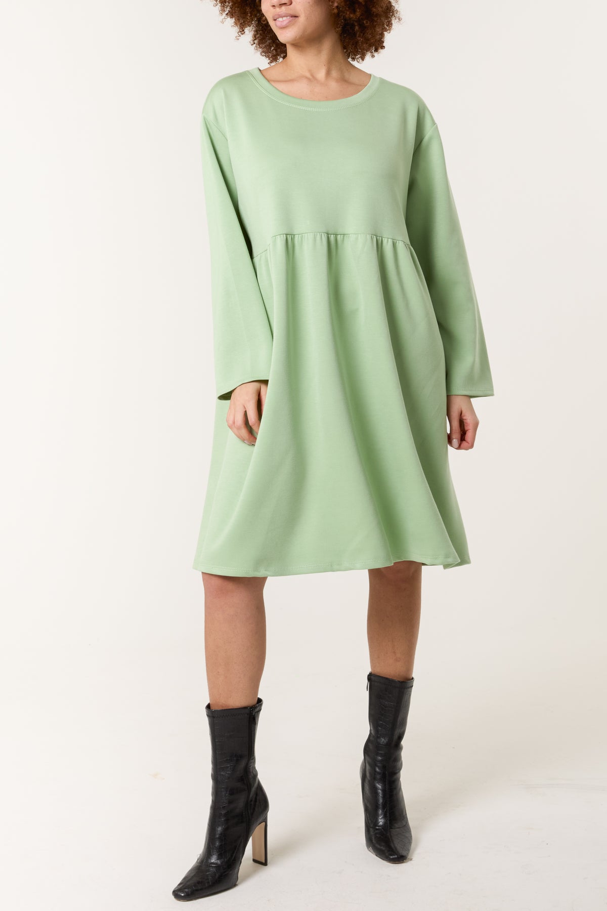 Long Sleeve Sweat Smock Dress