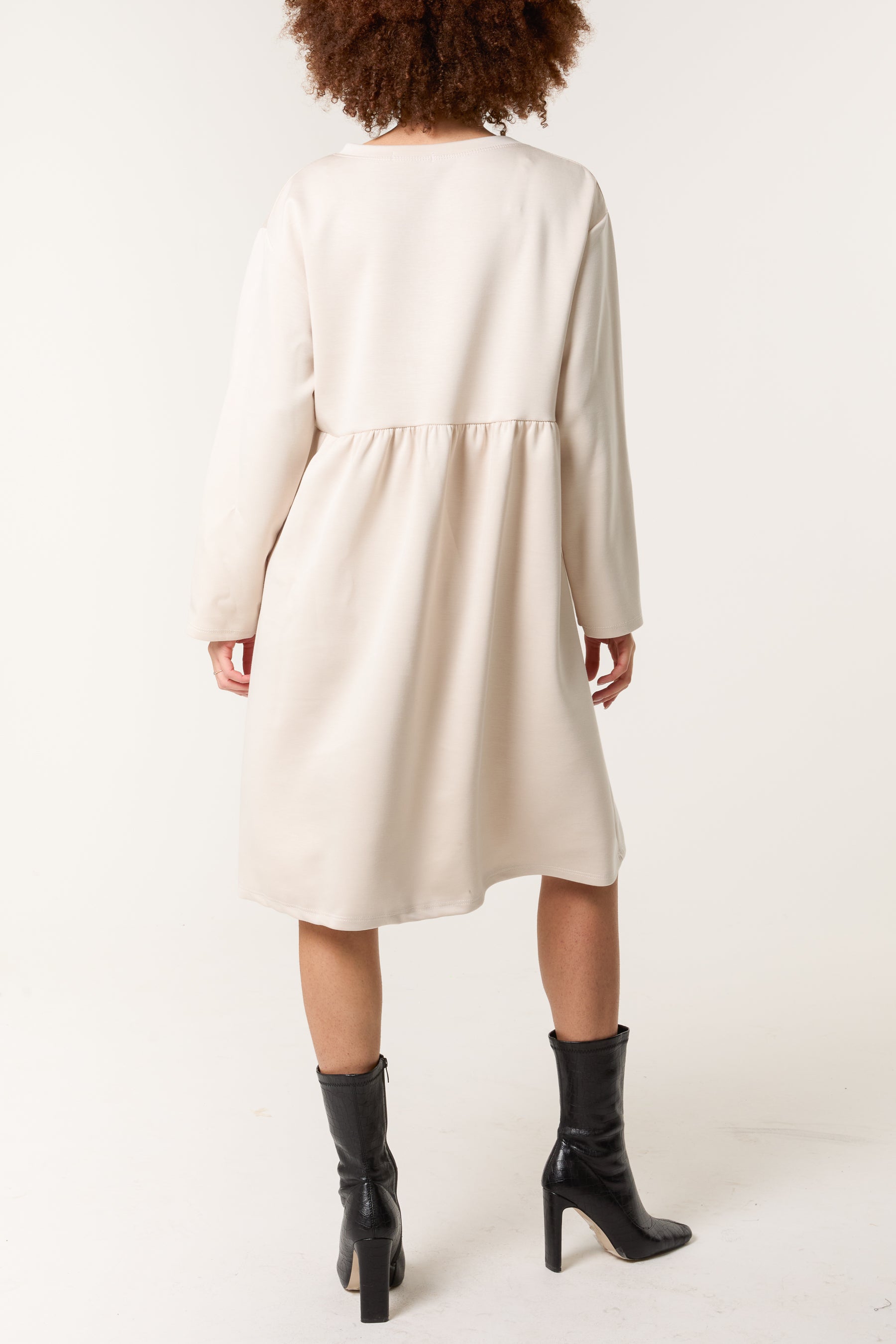 Long Sleeve Sweat Smock Dress