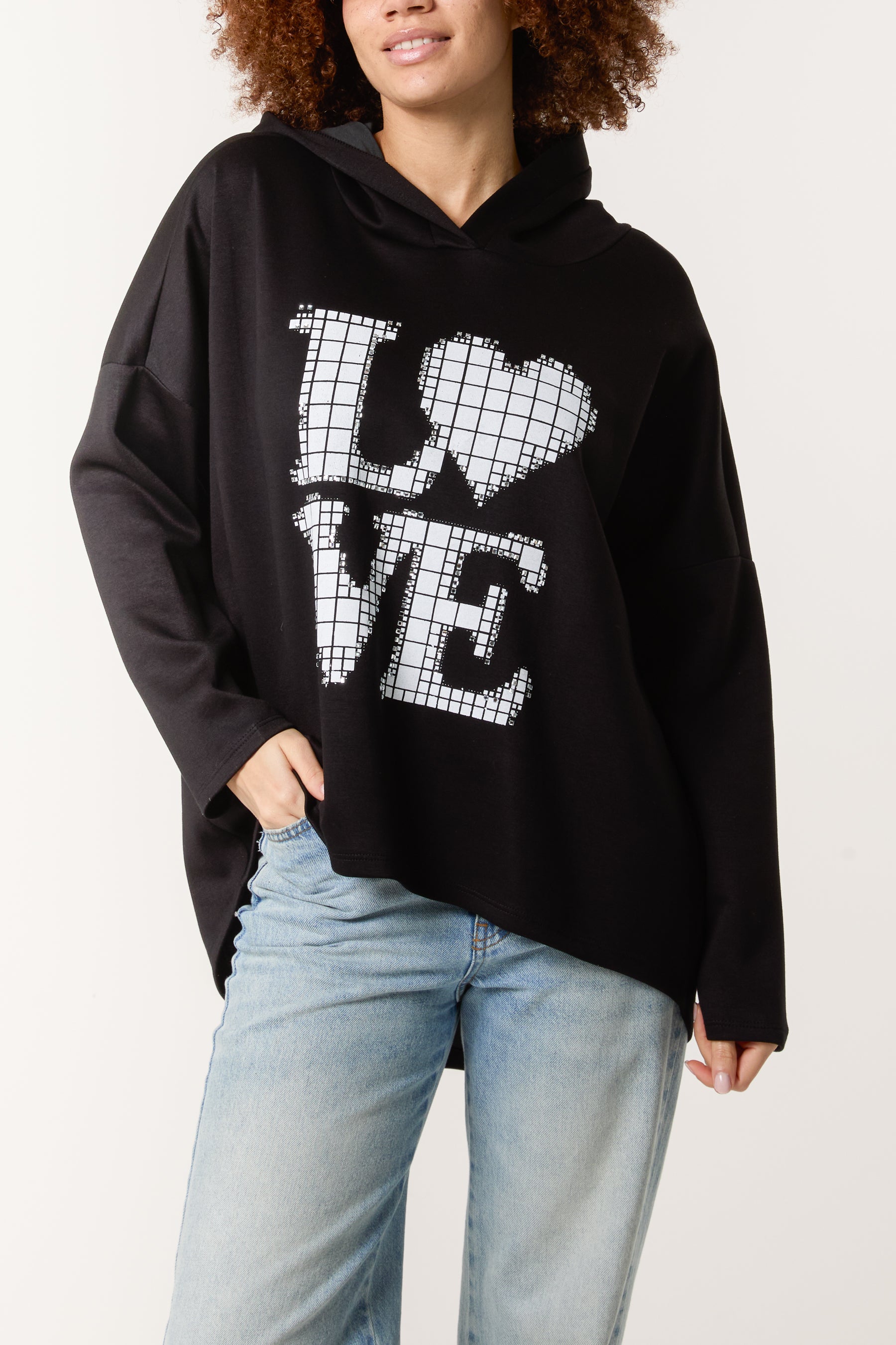 "Love" Diamante Soft Touch Hoodie