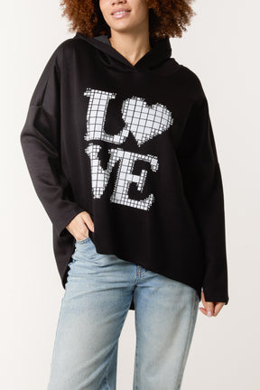 "Love" Diamante Soft Touch Hoodie