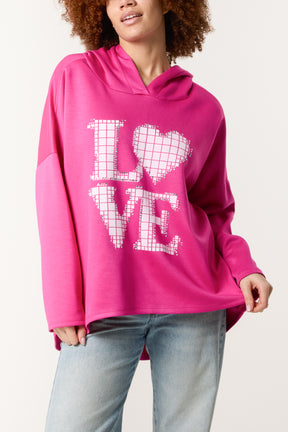 "Love" Diamante Soft Touch Hoodie