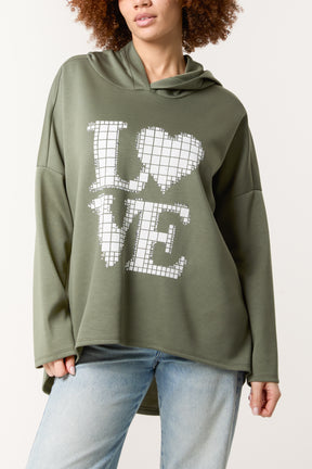 "Love" Diamante Soft Touch Hoodie