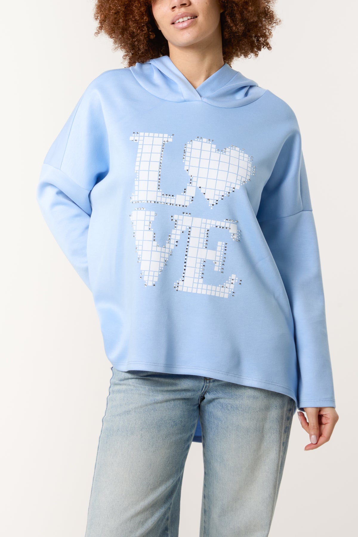 "Love" Diamante Soft Touch Hoodie