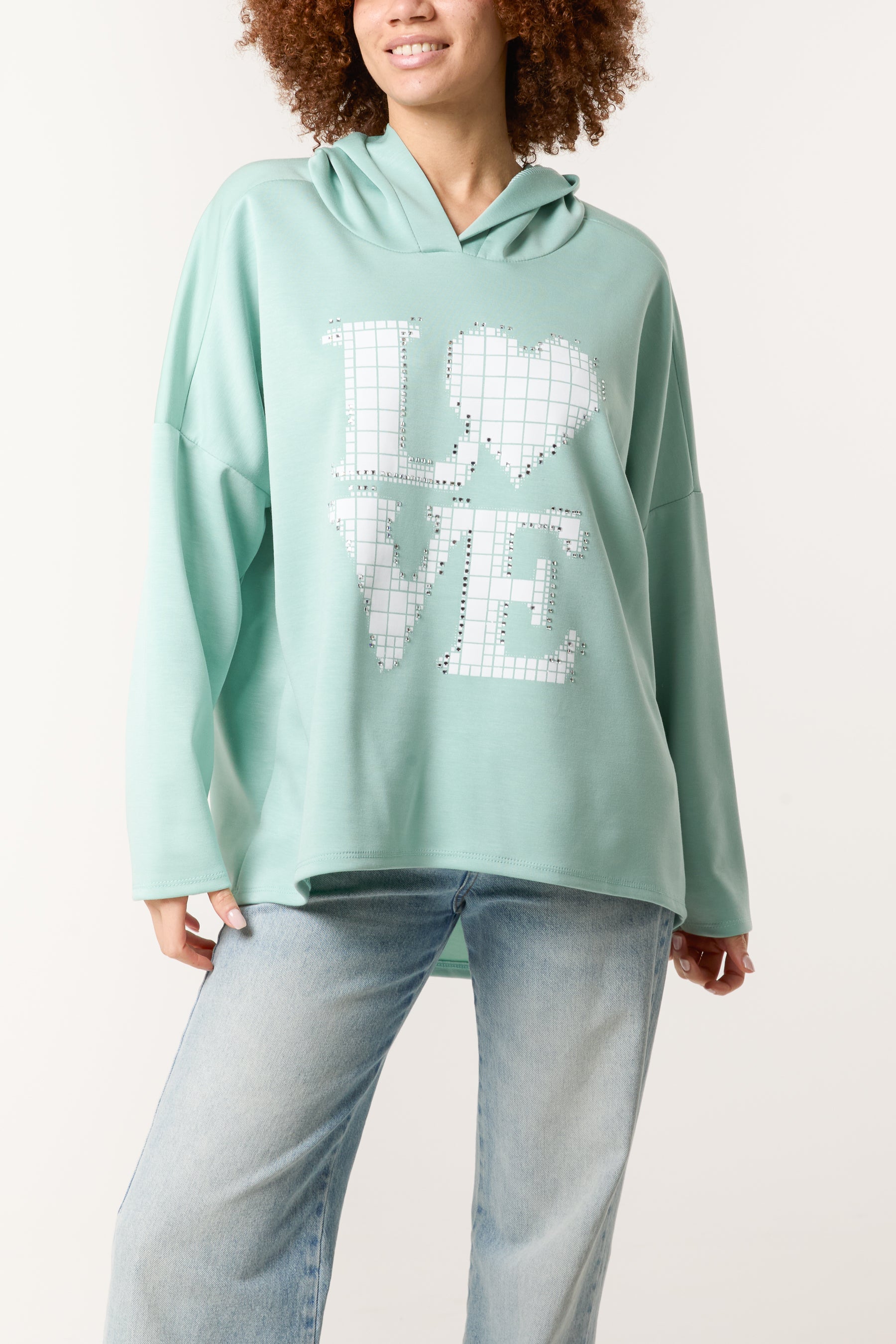 "Love" Diamante Soft Touch Hoodie