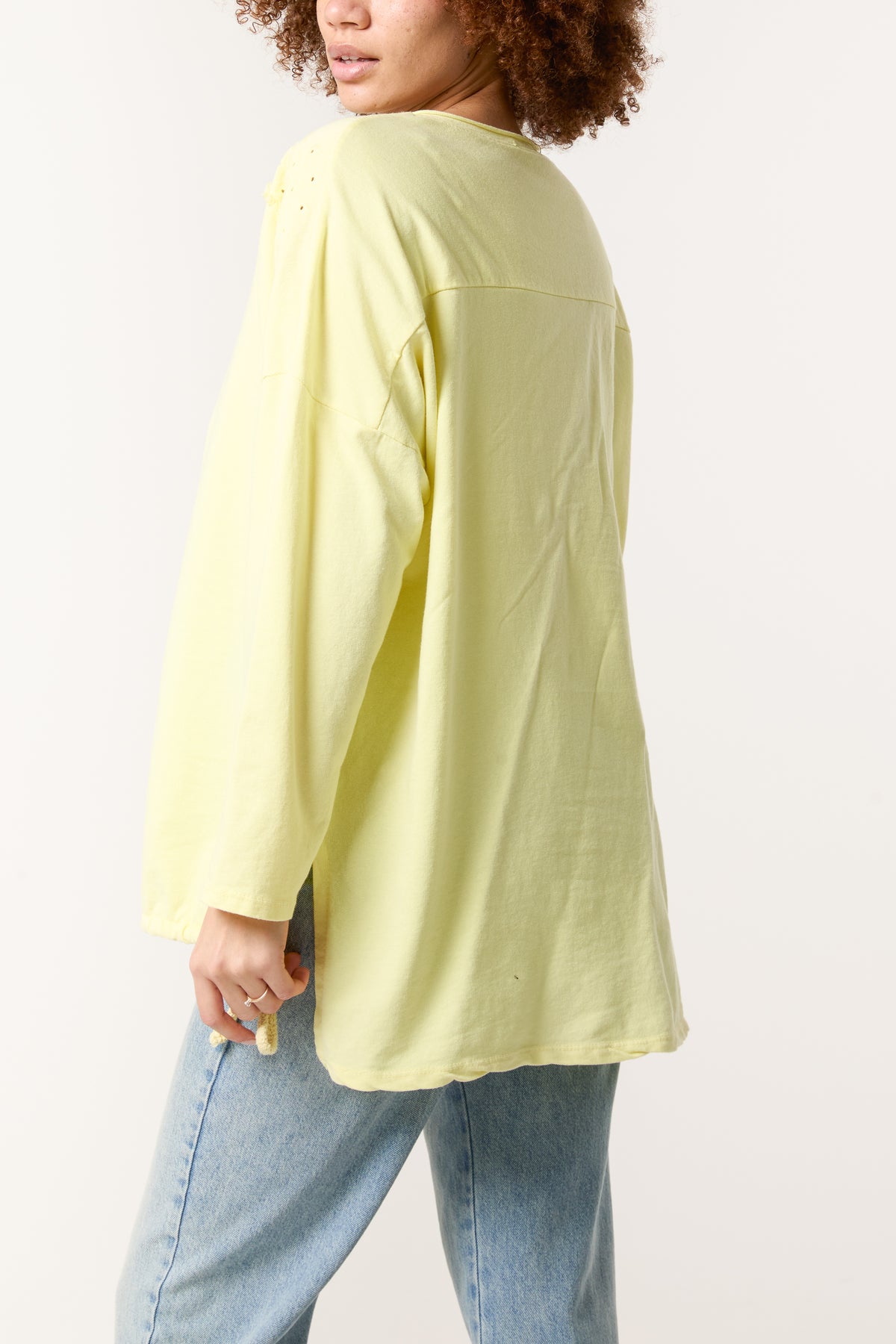 Broderie Anglaise Flower Long Sleeve Top